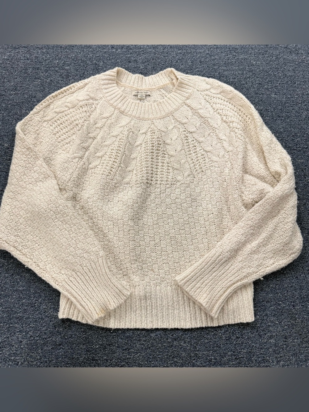 American Eagle Cream Scoop Neck Sweater